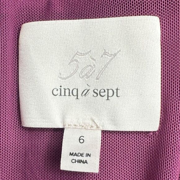 Cinq a Sept Lacey Ruched Dark Fig Crepe Midi Dress Size 6 Sleeveless Simple - Picture 5 of 12